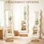 LED Full Length Mirror Wavy Full Body with Velvet Frame Image 5