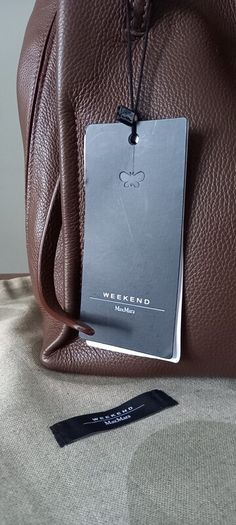Weekend By MaxMara Falco Chocolate Brown Leather Tote with Pochette