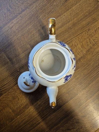 Vintage Arthur Wood & Son Blue & White Tea Pot Made in Staffordshire, England