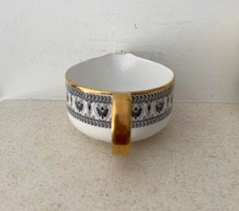 Vintage Crown Staffordshire Black Victoria Creamer