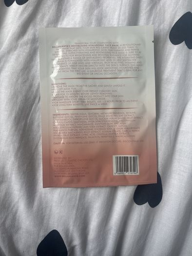 Bellamianta revitalising hyaluronic face mask