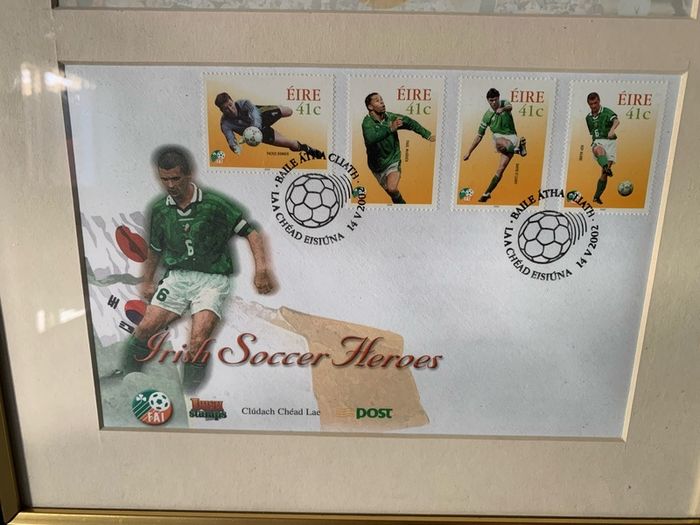 Irish Soccer Heroes - Official An Post Framed Stamp Set 2002