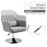 Swivel Linen Fabric Accent Chair for Living Room Contemporary Vanity Armchair with Adjustable Height Thick Cushion Lumbar Support Armrest for Bedroom Office Light Grey Image 5