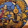 Circular Stained Glass Style Plate with Knight Jousting Design Image 4