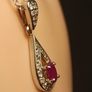 Sterling Silver Petite Natural Ruby and Zircon Drop Pendant and Chain Image 9