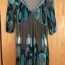 JASMINE LONDON Retro Print Dress   Teal Empire Style Top Image 7