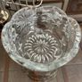 Vintage Pressed Cut Glass Footed Scalloped Starburst Sugar Candy Bowl England 1960s Image 7