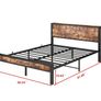 King Size Bed Frame with Storage Wooden Headboard Image 8