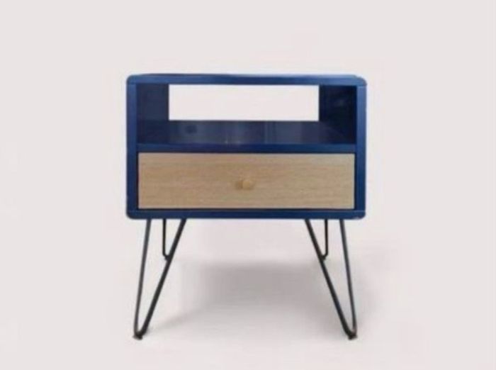 Bedside Tables x 2 Navy/Oak