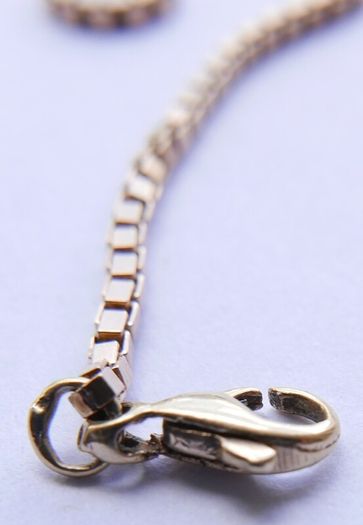 Vintage Square Box Link 9ct Rose Gold 375 Necklace L-17" - 7,27g
