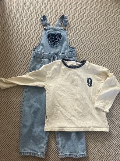zara girls dungarees with matching top