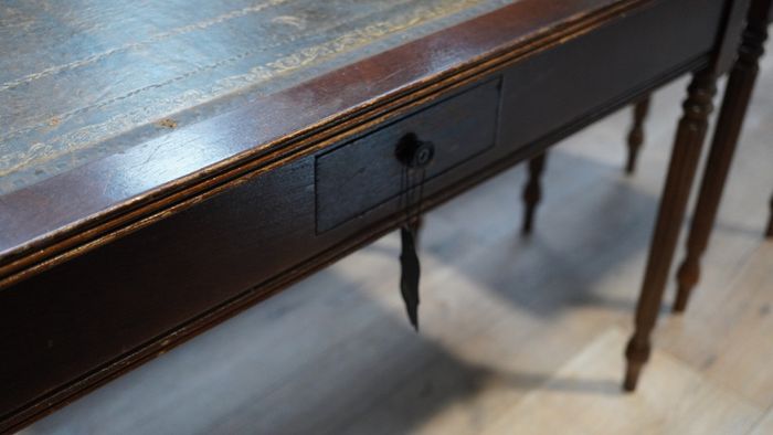Nest of Three Tables with Leather Tops