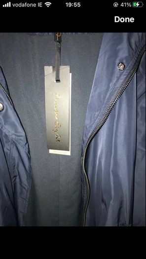 Ridiculously priced Phase-eight navy parka coat, size 26. Great investment