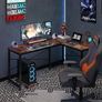 SALE | Computer Desk, L Shaped Desk with Large Desktop, Corner Gaming Desk with CPU & Monitor Stand PC Laptop Table Home Office Workstation Image 3