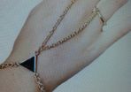 Unusual 2 ring fingered bracelet