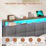 King Size Bed Frame 150x200 with Storage Upholstered Bed Frame with LED Lights & Charging Station Upholstered Storage Headboard/Under Bed Storage Noise Free Image 6