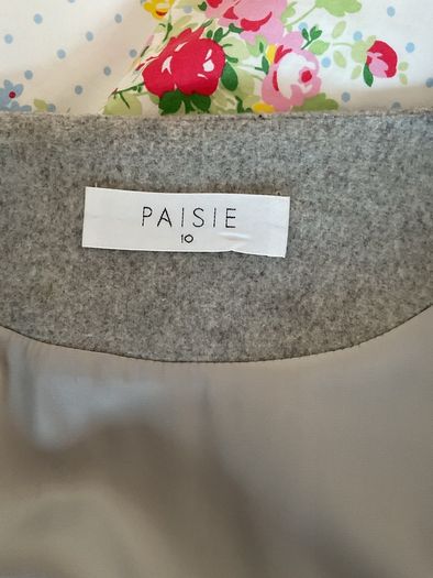 coat Paisie grey coat with tie belt oversized size 10