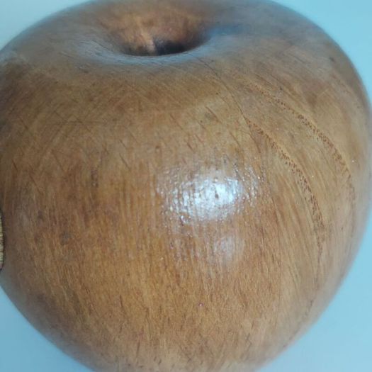 Hand turned wooden apple
