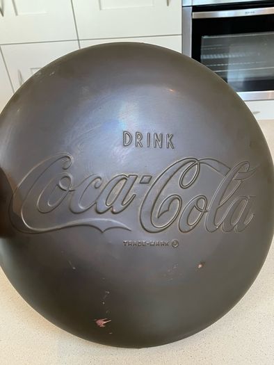 Coca Cola Brass Embossed Sign American 50's Rare