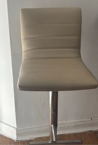 4x Cream faux leather bar stool