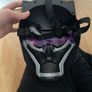 Black panther mask with purple light able forehead and slidable purple eyes Image 4