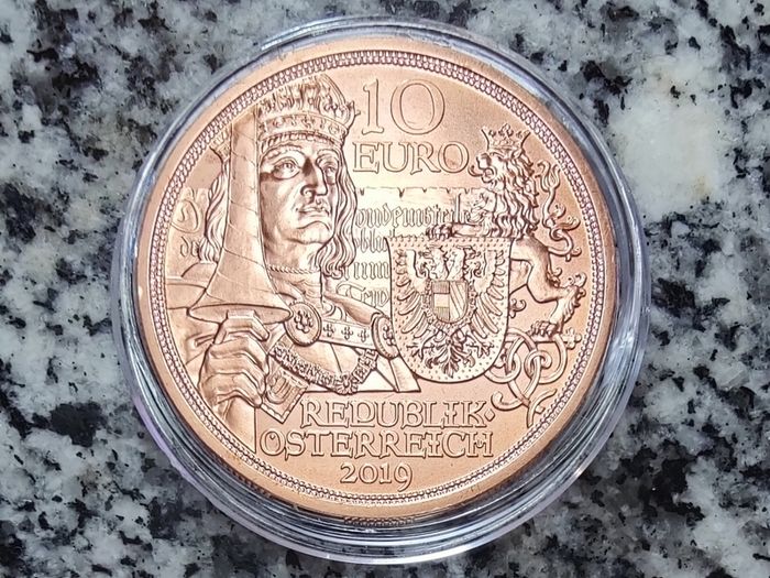 Set of Five Austria 10 Euro Copper Coins Uncirculated Knights Tales