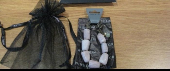 Ideal gift Pilgrim baby pastel pink costume bracelet with precious stones