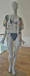 kimono made in italy floral beach coverup(onesize)