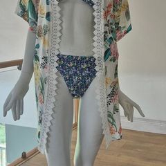 kimono made in italy floral beach coverup(onesize)