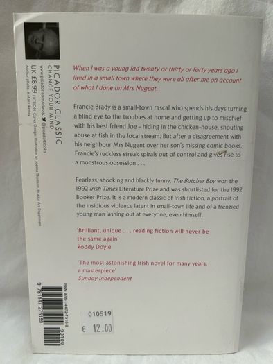 Patrick McCabe SIGNED Copy of The Butcher Boy Picador Classic Paperback VG