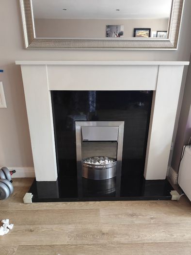 Fire place with heater