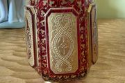 vintage ruby red glass vase.