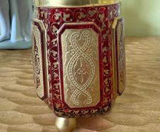 vintage ruby red glass vase.