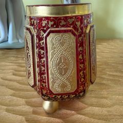 vintage ruby red glass vase.