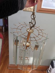 Ceiling light brass and glass