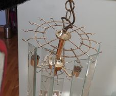 Ceiling light brass and glass