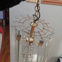 Ceiling light brass and glass