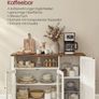 Industrial Storage Cabinet With Glass Doors Rustic Sideboard Kitchen Cupboard Living Room Storage Cabinet Image 4