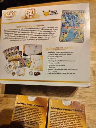 Pokemon Tcg 30th anniversary elite trainer box plus X2 booster bundles
