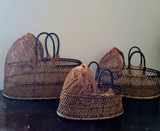 Vintage graduated trio of bassinet baskets