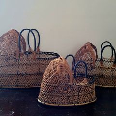 Vintage graduated trio of bassinet baskets