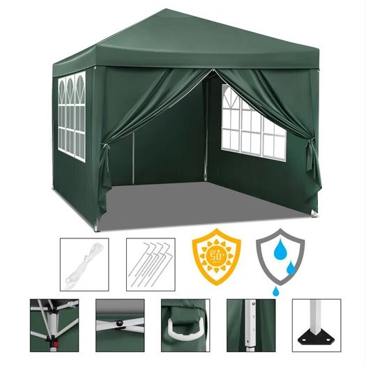 3x3m pop up gazebo with 4 side walls