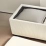 Storage Bench, Storage Seat, Cord Design, Steel Frame, Beige Image 4