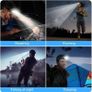 Head Torch, 8 LED Super Bright USB Rechargeable Headlamp Waterproof 8 Modes Headlight with Red Lights Comfortable Adjustble Headtorch for Camping Fishing, Car Repair, Running, Outdoor Image 4