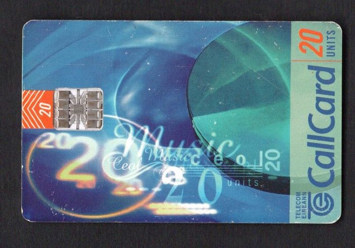 1996 Ireland 20 unit Irish culture literature definitive depicting abstract designs for various Irish cultural activities (Schlumberger) Call Card Used