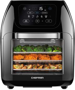 Multifunctional Digital Air Fryer+ Rotisserie, Dehydrator, Convection Oven, 17 Touch-screen Presets, Fry, Roast, Dehydrate & Bake, Auto Shutoff, Accessories Included, XL 10L Family Size, Black (FREE POSTAGE)