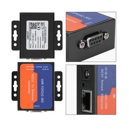 USR-TCP232-302 Tiny Size Serial RS232 to Ethernet TCP IP Server Module Ethernet Converter Support DHCP/DNS