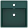 Luxury Basin Overflow Square Matt Dark Green 41x41 cm Ceramic Image 2