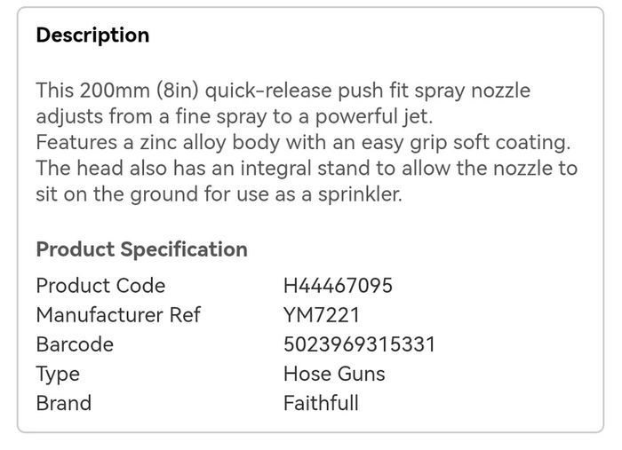 Garden Hose Spray Nozzle or Sprinkler