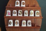 Collection of Thimbles Bone China wt Stand